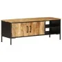 Mueble de TV madera maciza de mango rugosa 110x35x40 cm de , Almacenamiento para CD y DVD - Ref: Foro24-376044, Precio: 206,6...
