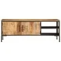 Mueble de TV madera maciza de mango rugosa 110x35x40 cm de , Almacenamiento para CD y DVD - Ref: Foro24-376044, Precio: 206,6...