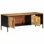 Mueble de TV madera maciza de mango rugosa 110x35x40 cm de , Almacenamiento para CD y DVD - Ref: Foro24-376044, Precio: 206,6...