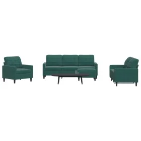 Juego de sofás con cojines 4 piezas terciopelo verde oscuro de , Sofás - Ref: Foro24-3278363, Precio: 755,50 €, Descuento: %