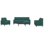 Juego de sofás con cojines 4 piezas terciopelo verde oscuro de , Sofás - Ref: Foro24-3278363, Precio: 770,09 €, Descuento: %