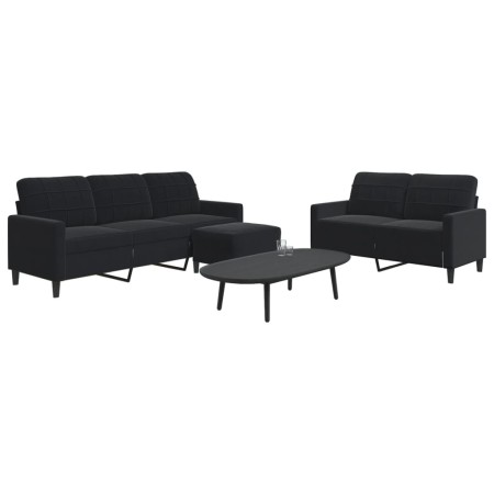 Juego de sofás con cojines 3 piezas terciopelo negro de , Sofás - Ref: Foro24-3278406, Precio: 521,09 €, Descuento: %