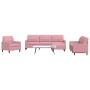 Juego de sofás con cojines 4 piezas terciopelo rosa de , Sofás - Ref: Foro24-3278444, Precio: 796,93 €, Descuento: %