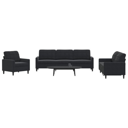 Juego de sofás con cojines 4 piezas terciopelo negro de , Sofás - Ref: Foro24-3278446, Precio: 695,79 €, Descuento: %