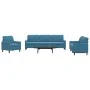 Juego de sofás con cojines 4 piezas terciopelo azul by , Sofas - Ref: Foro24-3278450, Price: 787,02 €, Discount: %