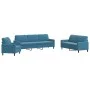 Juego de sofás con cojines 4 piezas terciopelo azul by , Sofas - Ref: Foro24-3278450, Price: 787,02 €, Discount: %