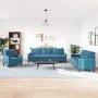 Juego de sofás con cojines 4 piezas terciopelo azul by , Sofas - Ref: Foro24-3278450, Price: 787,02 €, Discount: %