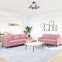 Juego de sofás con cojines 3 piezas terciopelo rosa de , Sofás - Ref: Foro24-3278484, Precio: 636,19 €, Descuento: %