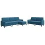 Juego de sofás con cojines 3 piezas terciopelo azul by , Sofas - Ref: Foro24-3278490, Price: 638,96 €, Discount: %