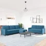 Juego de sofás con cojines 3 piezas terciopelo azul by , Sofas - Ref: Foro24-3278490, Price: 638,96 €, Discount: %