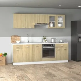 Set muebles de cocina 8 pzas madera de ingeniería roble Sonoma de , Armarios de cocina - Ref: Foro24-3307656, Precio: 494,51 ...