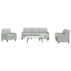 Juego de sofás con cojines 4 piezas terciopelo gris claro de , Sofás - Ref: Foro24-3278361, Precio: 619,28 €, Descuento: %