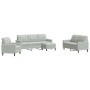 Juego de sofás con cojines 4 piezas terciopelo gris claro de , Sofás - Ref: Foro24-3278361, Precio: 618,37 €, Descuento: %