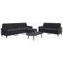 Juego de sofás con cojines 3 piezas terciopelo negro de , Sofás - Ref: Foro24-3278486, Precio: 522,09 €, Descuento: %