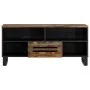 Mueble de TV madera maciza de acacia 100x34x46 cm de , Almacenamiento para CD y DVD - Ref: Foro24-377518, Precio: 71,77 €, De...