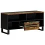 Mueble de TV madera maciza de acacia 100x34x46 cm de , Almacenamiento para CD y DVD - Ref: Foro24-377518, Precio: 71,77 €, De...