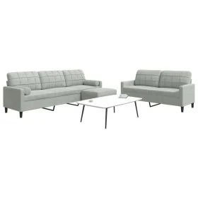 Juego de sofás con cojines 3 piezas terciopelo gris claro de , Sofás - Ref: Foro24-3278501, Precio: 552,95 €, Descuento: %
