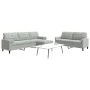 Juego de sofás con cojines 3 piezas terciopelo gris claro de , Sofás - Ref: Foro24-3278501, Precio: 552,95 €, Descuento: %