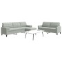 Juego de sofás con cojines 3 piezas terciopelo gris claro de , Sofás - Ref: Foro24-3278501, Precio: 549,85 €, Descuento: %