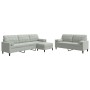 Juego de sofás con cojines 3 piezas terciopelo gris claro de , Sofás - Ref: Foro24-3278501, Precio: 549,85 €, Descuento: %