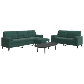 Juego de sofás con cojines 3 piezas terciopelo verde oscuro de , Sofás - Ref: Foro24-3278503, Precio: 640,94 €, Descuento: %