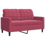 Juego de sofás con cojines 3 piezas terciopelo rojo tinto de , Sofás - Ref: Foro24-3278375, Precio: 665,75 €, Descuento: %