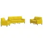 Juego de sofás con cojines 3 piezas terciopelo amarillo de , Sofás - Ref: Foro24-3278377, Precio: 683,48 €, Descuento: %