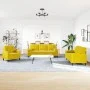 Juego de sofás con cojines 3 piezas terciopelo amarillo de , Sofás - Ref: Foro24-3278377, Precio: 683,48 €, Descuento: %