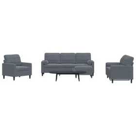 Juego de sofás con cojines 4 piezas terciopelo gris oscuro de , Sofás - Ref: Foro24-3278382, Precio: 652,29 €, Descuento: %