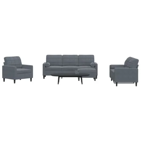 Juego de sofás con cojines 4 piezas terciopelo gris oscuro de , Sofás - Ref: Foro24-3278382, Precio: 652,29 €, Descuento: %