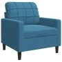 Juego de sofás con cojines 3 piezas terciopelo azul by , Sofas - Ref: Foro24-3278380, Price: 730,99 €, Discount: %
