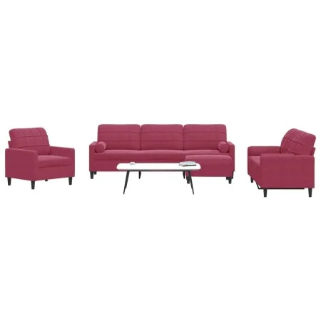 Juego de sofás con cojines 4 piezas terciopelo rojo tinto by , Sofas - Ref: Foro24-3278465, Price: 725,08 €, Discount: %