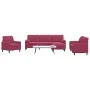 Juego de sofás con cojines 4 piezas terciopelo rojo tinto by , Sofas - Ref: Foro24-3278465, Price: 725,08 €, Discount: %