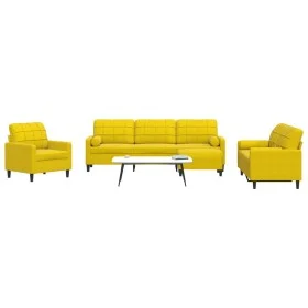 Juego de sofás con cojines 4 piezas terciopelo amarillo de , Sofás - Ref: Foro24-3278467, Precio: 740,69 €, Descuento: %
