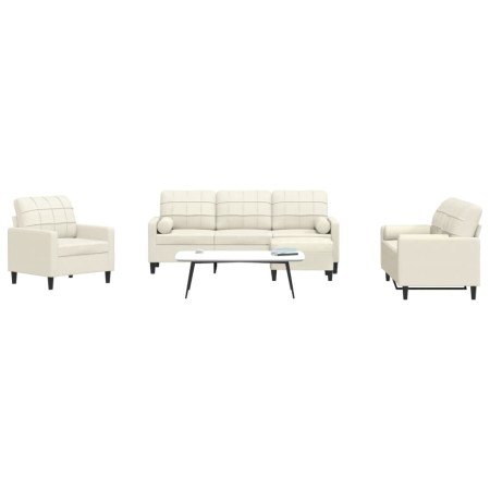 Juego de sofás con cojines 4 piezas terciopelo crema de , Sofás - Ref: Foro24-3278389, Precio: 781,22 €, Descuento: %
