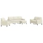 Juego de sofás con cojines 4 piezas terciopelo crema de , Sofás - Ref: Foro24-3278389, Precio: 781,22 €, Descuento: %