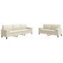 Juego de sofás con cojines 2 piezas terciopelo crema de , Sofás - Ref: Foro24-3278499, Precio: 598,35 €, Descuento: %