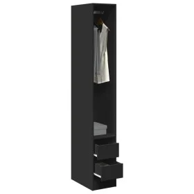 Armario de madera de ingeniería negro 30x50x200 cm de , Armarios roperos - Ref: Foro24-3307739, Precio: 126,14 €, Descuento: %