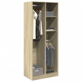Armario de madera de ingeniería roble Sonoma 80x50x200 cm de , Armarios roperos - Ref: Foro24-3307758, Precio: 161,21 €, Desc...