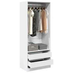 Armario de madera de ingeniería blanco 80x50x200 cm de , Armarios roperos - Ref: Foro24-3307747, Precio: 188,58 €, Descuento: %