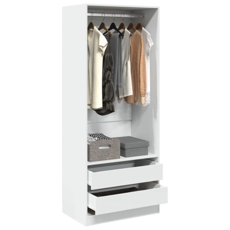 Armario de madera de ingeniería blanco 80x50x200 cm de , Armarios roperos - Ref: Foro24-3307747, Precio: 195,64 €, Descuento: %