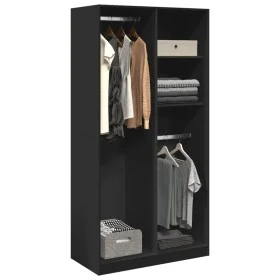 Armario de madera contrachapada negro 100x50x200 cm de , Armarios roperos - Ref: Foro24-3307766, Precio: 187,33 €, Descuento: %