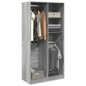 Armario de madera contrachapada gris Sonoma 100x50x200 cm de , Armarios roperos - Ref: Foro24-3307770, Precio: 154,63 €, Desc...