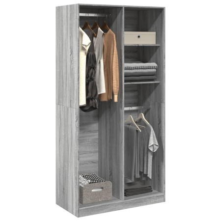 Armario de madera contrachapada gris Sonoma 100x50x200 cm de , Armarios roperos - Ref: Foro24-3307770, Precio: 156,82 €, Desc...