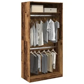 Armario de madera ingeniería envejecida 100x50x200 cm de , Armarios roperos - Ref: Foro24-3307808, Precio: 166,47 €, Descuent...