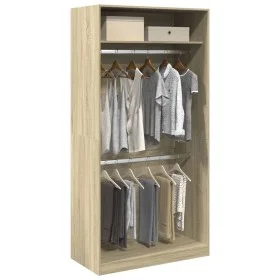 Armario madera contrachapada color roble Sonoma 100x50x200 cm de , Armarios roperos - Ref: Foro24-3307803, Precio: 173,57 €, ...