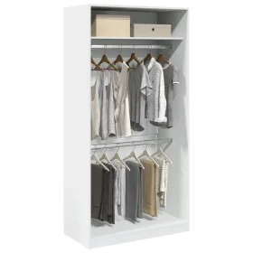 Armario de madera contrachapada blanco 100x50x200 cm de , Armarios roperos - Ref: Foro24-3307801, Precio: 210,62 €, Descuento: %