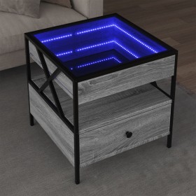 Mesa de centro con Infinity LED gris Sonoma 50x50x51 cm de , Mesas de centro - Ref: Foro24-847715, Precio: 89,59 €, Descuento: %