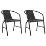 Sillas de jardín 2 unidades ratán plástico y acero 110 kg de vidaXL, Sillas de jardín - Ref: Foro24-312494, Precio: 86,58 €, ...