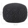 Handmade macramé pouf in anthracite gray cotton, 45x30 cm by , Ottomans - Ref: Foro24-324004, Price: 68,82 €, Discount: %